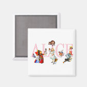 ALICE EN HAAR VRIENDEN IN WONDERLAND MAGNEET (Voorkant / Achterkant)