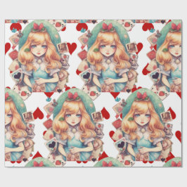Alice en harten thema cadeaupapier