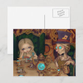 Alice en het Briefkaart van de Mad Hatter steampun (Voorkant / Achterkant)