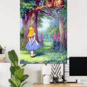 Alice en het Cheshire Cat Full Color Poster (Thuiskantoor)