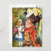 Alice en het Croquet van de Flamingo van het Spel Briefkaart (Voorkant / Achterkant)