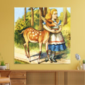 Alice en het hert in Wonderland Canvas Afdruk (Insitu (Woonkamer))
