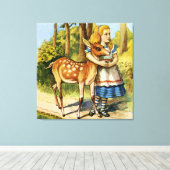Alice en het hert in Wonderland Canvas Afdruk (Insitu (Houten vloer))