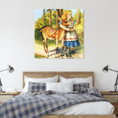 Alice en het hert in Wonderland Canvas Afdruk (Insitu (Slaapkamer))
