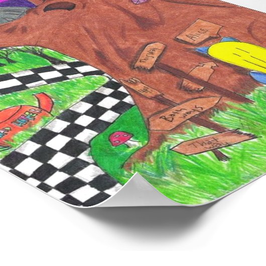 Alice en het kat-poster poster (Hoek)