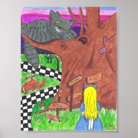 Alice en het kat-poster poster (Voorkant)