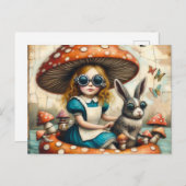 Alice en het Konijn op een Float Trip Briefkaart (Voorkant / Achterkant)