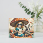 Alice en het Konijn op een Float Trip Briefkaart (Staand voorkant)
