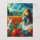 Alice en het konijn voeren Oz Van Gogh Fantasy Briefkaart (Voorkant)