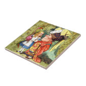 Alice en het Spel Flamingo Croquet Tegeltje (Zijkant)