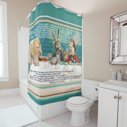 Alice en het theefeestje van de Mad Hatter Douchegordijn (In situ)