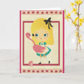 Alice en het Wenskaart van de Flamingo Kaart (Gele Bloem)