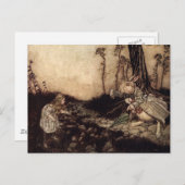 Alice en het witte konijn briefkaart (Voorkant / Achterkant)