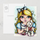 Alice en het witte konijn briefkaart (Voorkant / Achterkant)