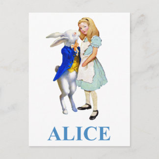 Alice en het witte konijn in Wonderland Briefkaart