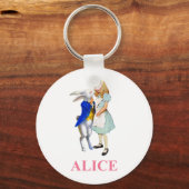 Alice en het witte konijn in Wonderland Sleutelhanger (Voorkant)