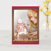 Alice en het witte konijn Kaart (Gele Bloem)