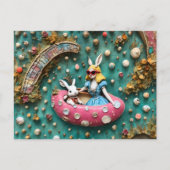 Alice en het Witte Konijn op een Float Trip Briefkaart (Voorkant)
