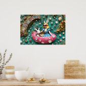 Alice en het Witte Konijn op een Float Trip Poster (Keuken)