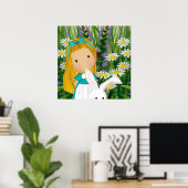 Alice en het witte konijn poster (Thuiskantoor)