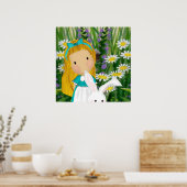 Alice en het witte konijn poster (Keuken)