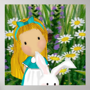 Alice en het witte konijn poster