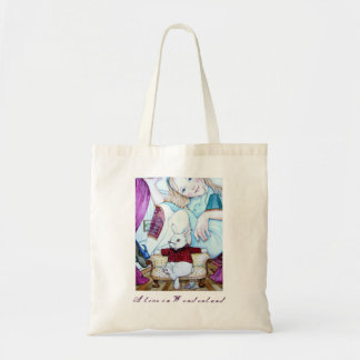 Alice en het witte konijn tote bag
