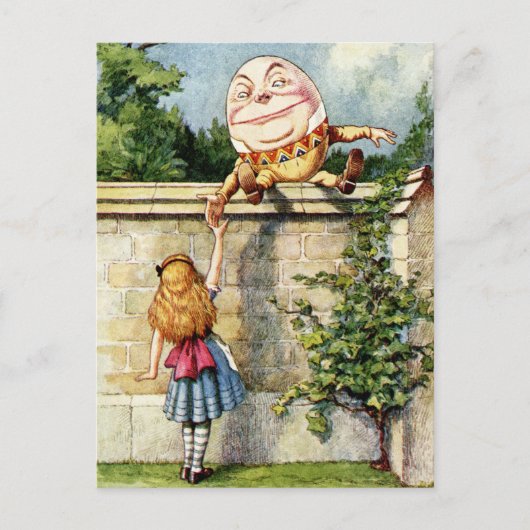 Alice en Humpty Dumpty Briefkaart (Voorkant)