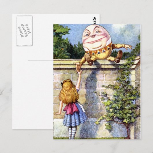 Alice en Humpty Dumpty in Wonderland Briefkaart (Voorkant / Achterkant)