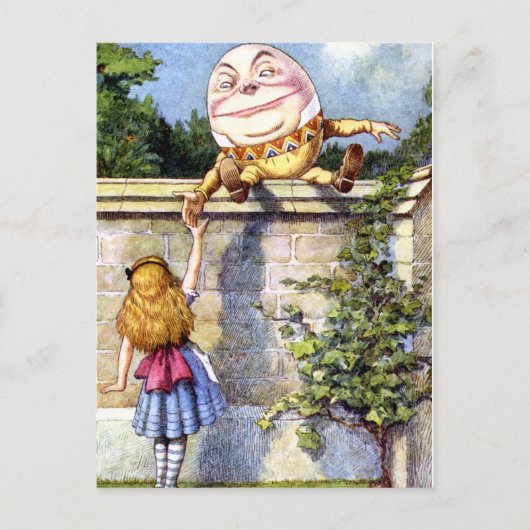 Alice en Humpty Dumpty in Wonderland Briefkaart (Voorkant)