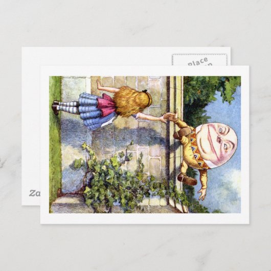 Alice en Humpty Dumpty in Wonderland Briefkaart (Voorkant / Achterkant)
