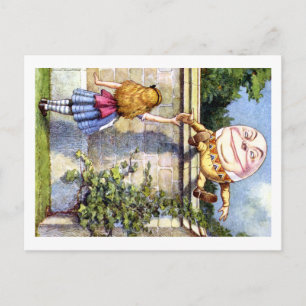 Alice en Humpty Dumpty in Wonderland Briefkaart