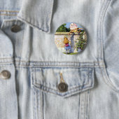 Alice en Humpty Dumpty in Wonderland Ronde Button 5,7 Cm (In situ)