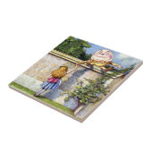 Alice en Humpty Dumpty in Wonderland Tegeltje (Zijkant)