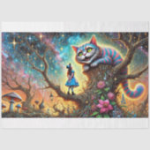Alice en Kat Twilight Tree Talk Decoupage Tissuepapier (Voorkant)
