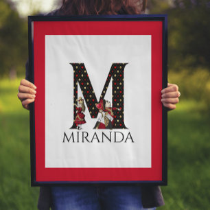 Alice en Queen Illustrated Letter M Wall Print