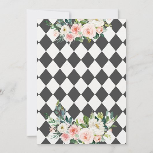 Alice en Rabbit Tea Party Baby shower Kaart (Achterkant)