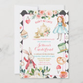  Alice en Rabbit Tea Party Invitation Kaart (Voorkant)