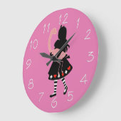 Alice en Roze Flamingo Grote Klok (Hoek)