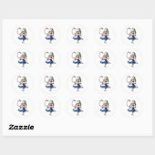 Alice en Roze Flamingo Ronde Sticker (Vel)