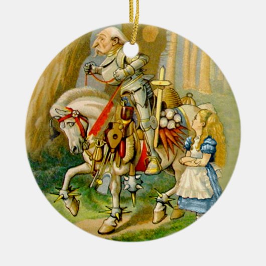 Alice en The White Knight in Wonderland Keramisch Ornament (Voorkant)