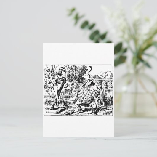Alice en Tweedle Dee en Tweedle Dum Briefkaart (Staand voorkant)