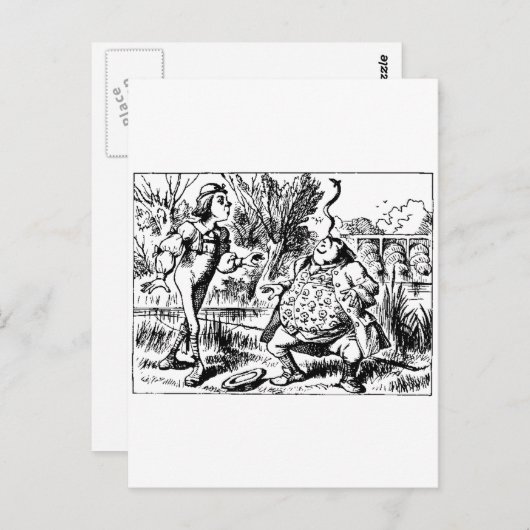 Alice en Tweedle Dee en Tweedle Dum Briefkaart (Voorkant / Achterkant)