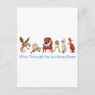 Alice en vrienden door het kijkglas briefkaart