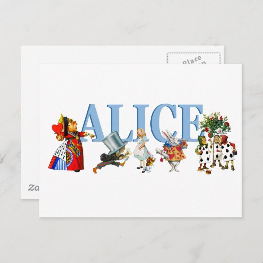 Alice en vrienden in Wonderland Briefkaart (Voorkant / Achterkant)
