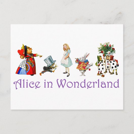 Alice en vrienden in Wonderland Briefkaart (Voorkant)