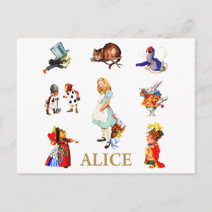 Alice en vrienden in Wonderland Briefkaart