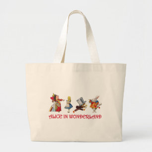 ALICE EN VRIENDEN IN WONDERLAND GROTE TOTE BAG
