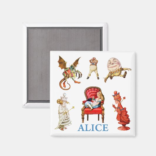 Alice en vrienden in Wonderland Magneet (Voorkant / Achterkant)