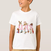 Alice en Wonderland en vrienden. T-shirt (Voorkant)